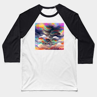 Psychedelic Clouds Baseball T-Shirt